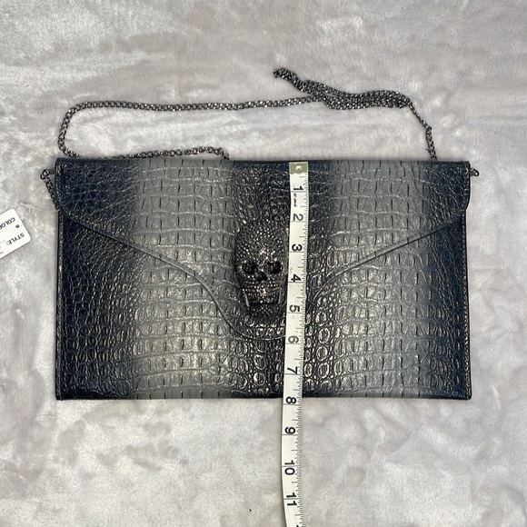 Skull clutch purse dark grey/grey - Picture 4 of 11